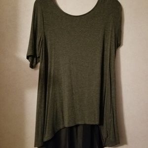 Kim & Cami gray top sz 1X
